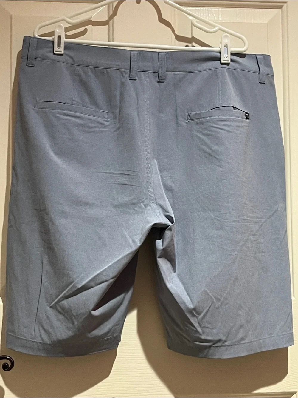 Travis Mathew Slate Blue Flat-Front Chino Shorts
